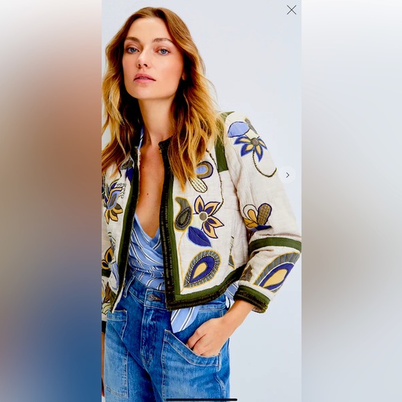 NWT $ 698 Veronica Beard BENICI EMBROIDERED JACKET, Size 8, 100% Silk - Picture 4 of 16